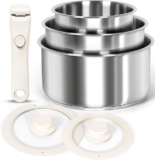 סט סירים נירוסטה עם ידית נשלפת